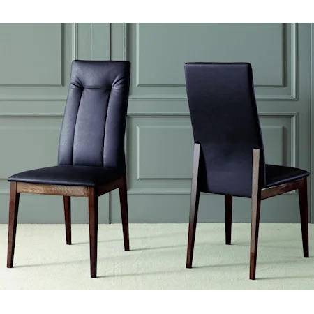 Modern Dining Room Side Chair with Armless Construction and Upholstered Seat